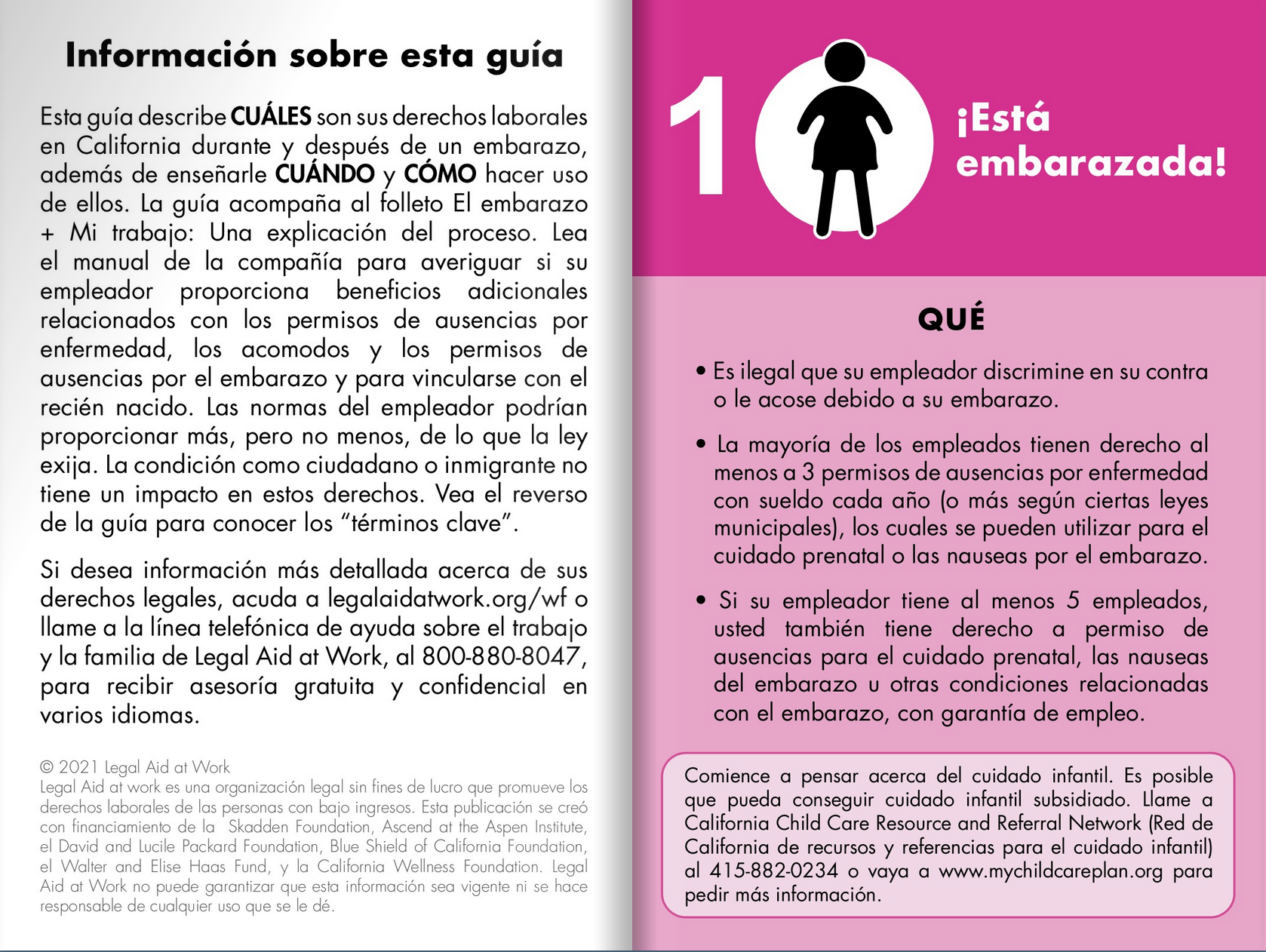 Haga clic aquí para ver la hoja de ruta del embarazo; Imagen de un libro abierto con el lado derecho en rosa y un icono de una mujer embarazada.